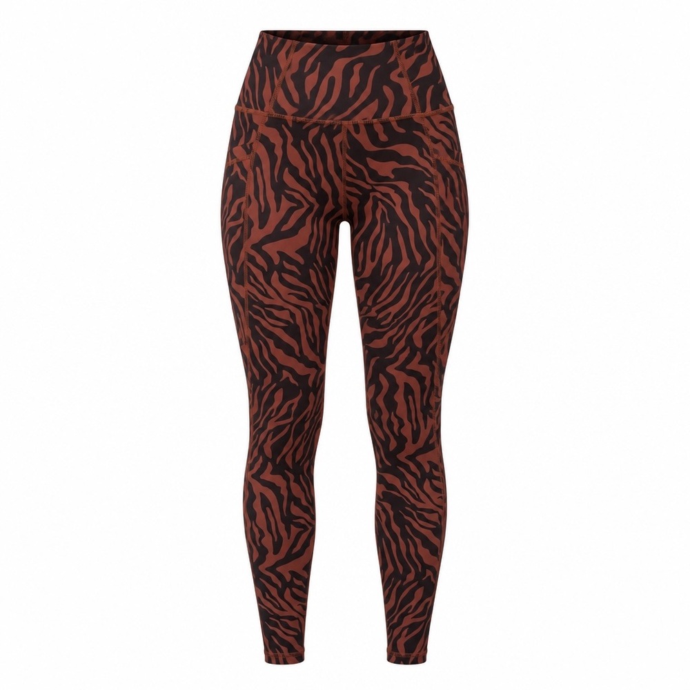 Kinesis 28" High Rise Ankle Leggings Size XS Animal Print Brown/Black Pockets